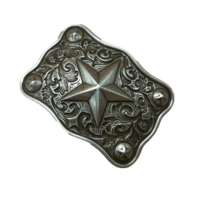 3.5-3.8 cm wide belt, single shoulder belt buckle smooth buckle 3D five-pointed star pattern zinc alloy flat bottom buckle