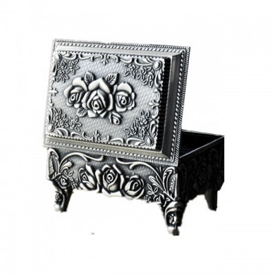 Lovely square metal decorative box jewelry box ring box