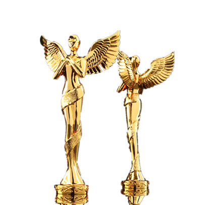 gold custom diecast metal alloy custom metal Oscar award trophy with customized lettering awards