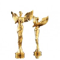 gold custom diecast metal alloy custom metal Oscar award trophy with customized lettering awards