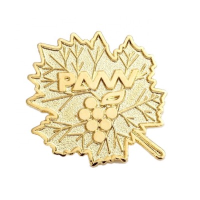 Gold pin maple leaf custom gold badge