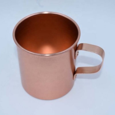 western style Copper coffee mug  with Sturdy Riveted Handle copper mug cup Mascow  aluminium cup