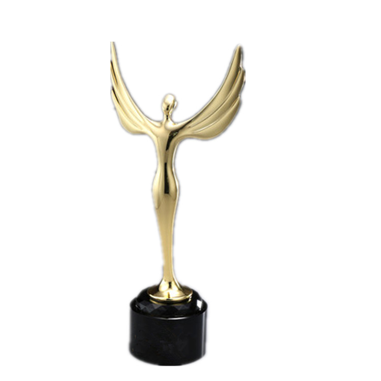 innovation custom crystal resin excellence angel award oscar trophy with custom letter logo for good performance performer