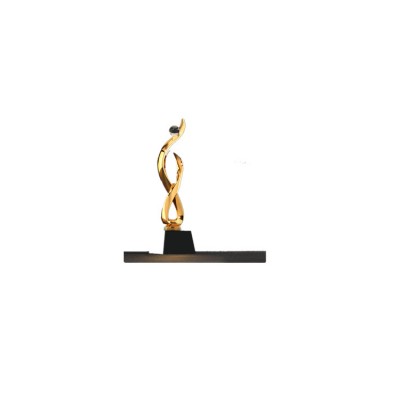 custom resin excellent award trophy with custom letter logo for good performance