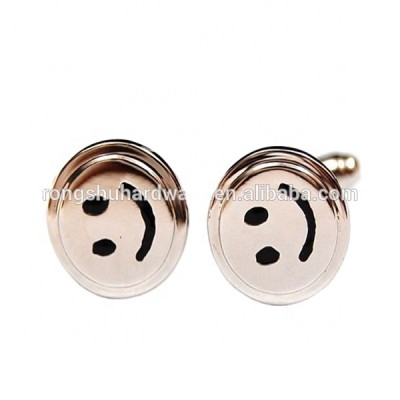 Smiling face metal cufflink