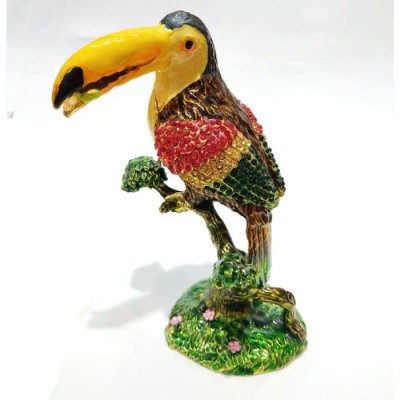 High-grade metal ornaments Russian style jewelry box parrot toucan ornaments crafts home accessories